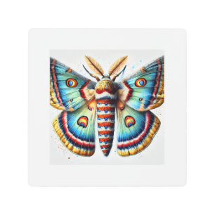 Tent Caterpillar Moth 160924IREF216 - Watercolor Metal Print