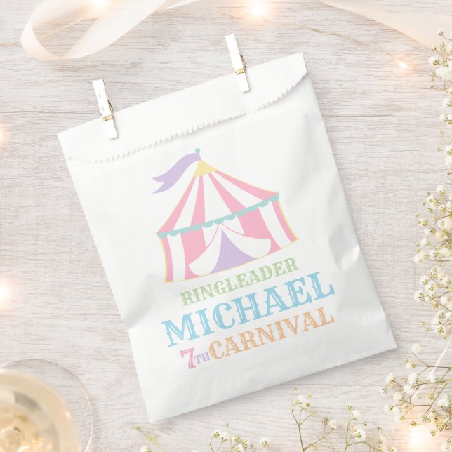 Tent Circus Carnival Birthday Party Favor Bags (Clipped)