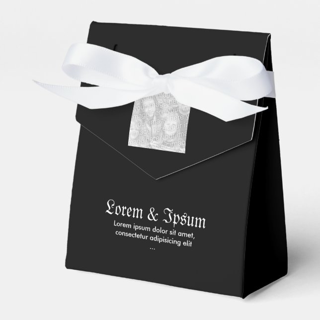 Tent Favor Box Simple Fit Template Black (Front Side)