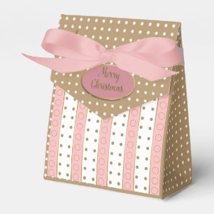 Tent Favor, Christmas, Blush Pink, Brown Design Favor Boxes