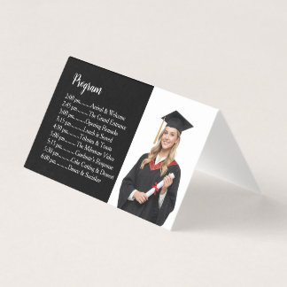Tent-Fold Graduation Table Program & Welcome Card