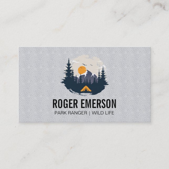 Tent in the Woods | Camping Business Card (Front)
