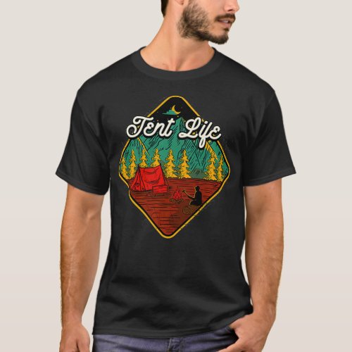 Tent Life Camping Summer Camper Tropical Hiking Wi T_Shirt