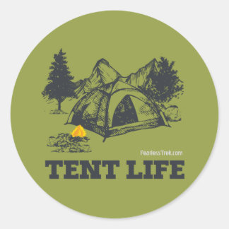 Tent Life Classic Round Sticker