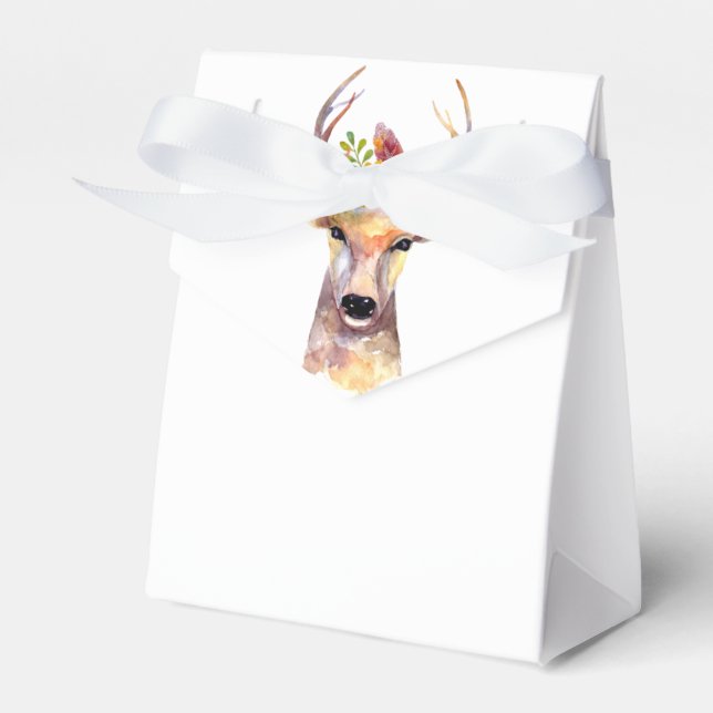 Tent Paper Favor Box boho deer Buck Head Browning (Front Side)