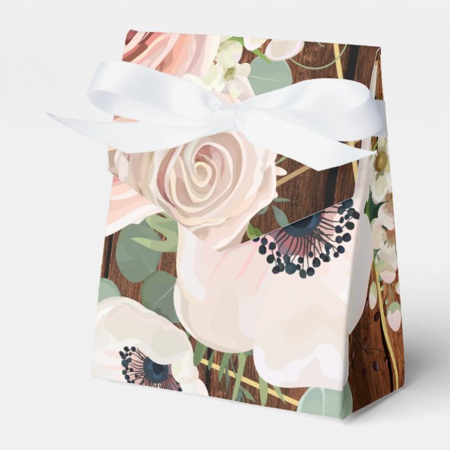 Tent Paper Favor Box Geometric Garden Rose Barn (Front Side)