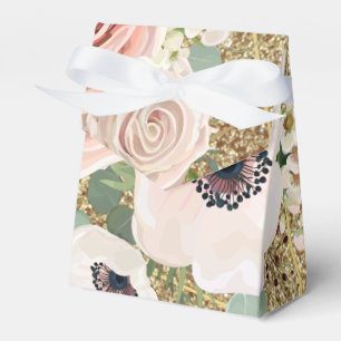 Tent Paper Favor Box Geometric Garden Rose Gold