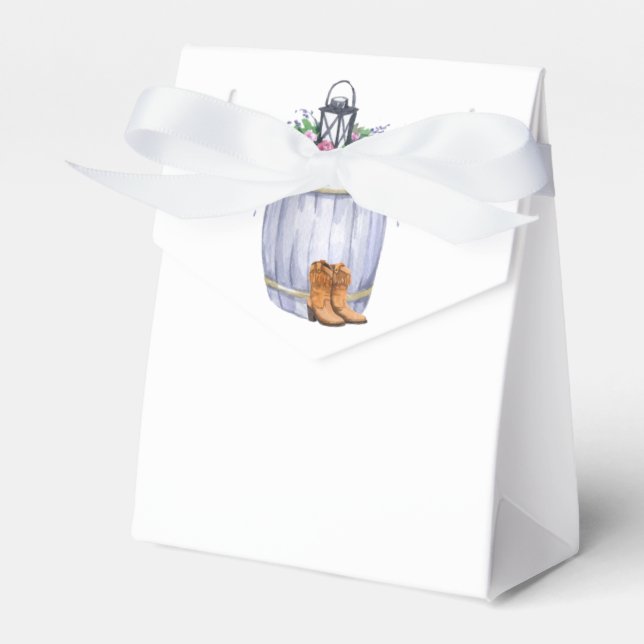 Tent Paper Favor Box Summer Country Wedding Rustic (Front Side)