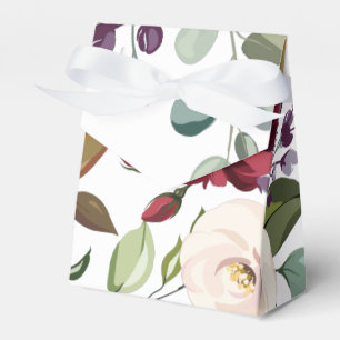 Tent Paper Favor Box White Roses Gold Geometric