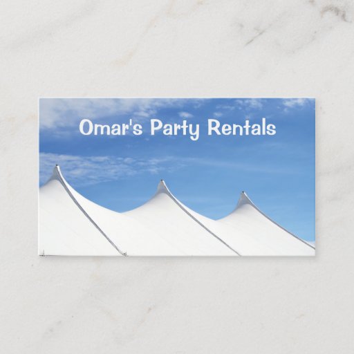 Customizable Tent Rental Business Card