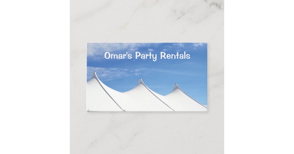 Tent Rental Business Card Zazzle