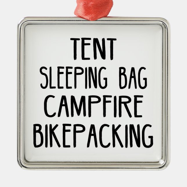 Tent Sleeping Bag Campfire Bikepacking Metal Ornament (Front)