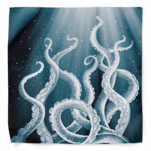 Tentacles Galaxy Blue Moon Rays Bandana