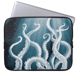 Tentacles Galaxy Blue Moon Rays Laptop Sleeve
