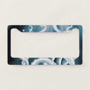 Tentacles Galaxy Blue Moon Rays License Plate Frame