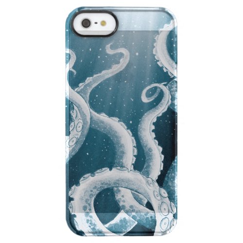 Tentacles Galaxy Blue Moon Rays Clear iPhone SE55s Case