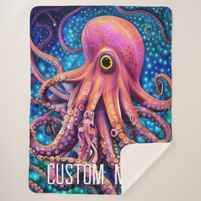 Tentacles Kraken Menacing Scary Whimsical Custom Sherpa Blanket (Front)