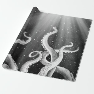 Tentacles Moon Rays Wrapping Paper