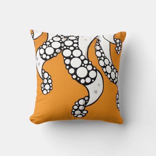 Tentacles Orange Pillow