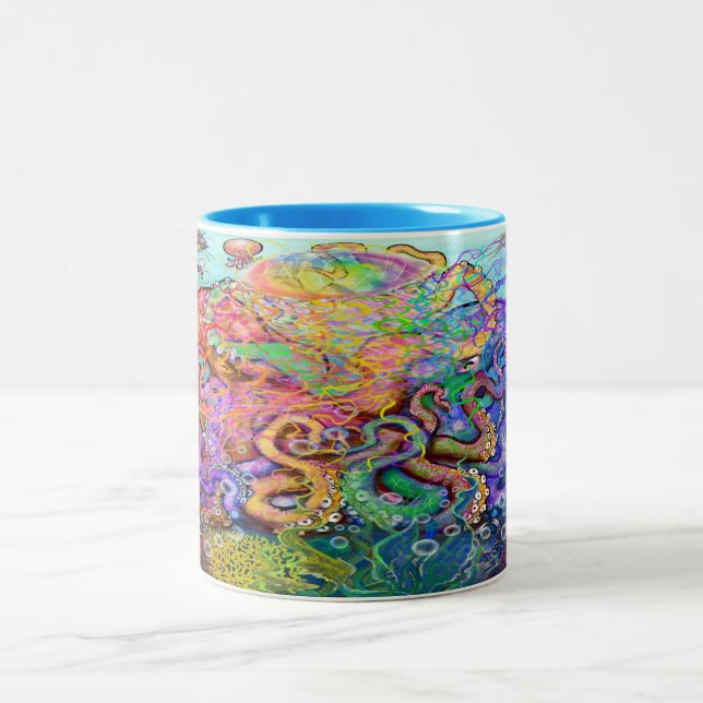 Tentacles Two-Tone Coffee Mug (Center)