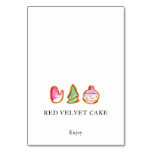 Tented Food Label Christmas Baking Cookie Exchange Table Number