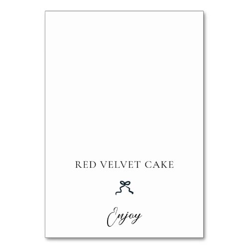 Tented Food Label Wedding Buffet Black Coquette Table Number