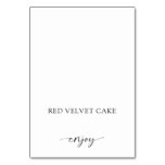 Tented Food Label Wedding Buffet Black White Table Number