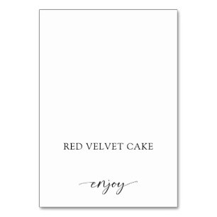 Tented Food Label Wedding Buffet Black White Table Number