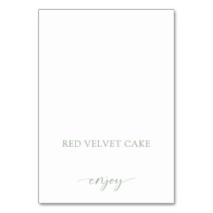 Tented Food Label Wedding Buffet Sage Green Table Number