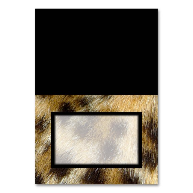 Tented Leopard Print Blank Place Card Tablecard (Front)