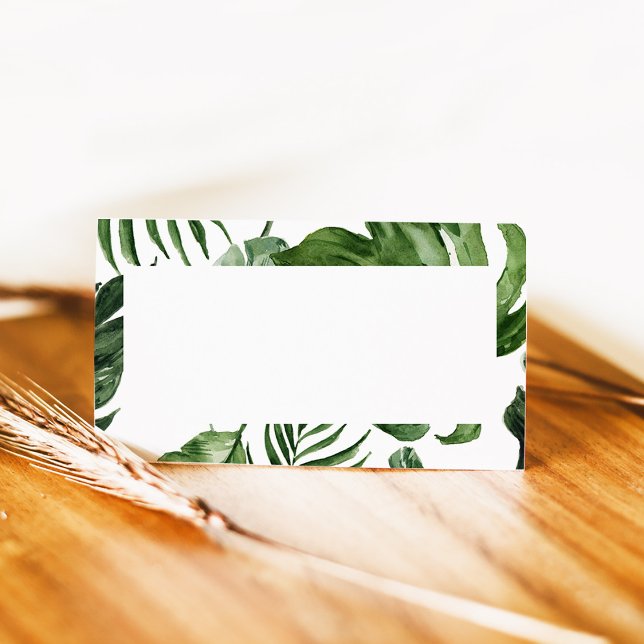 Tented Tropical leaves place card (Creator Uploaded)