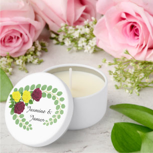Tenth 10th Floral Boho Wedding Anniversary Custom Mini Candle Favors