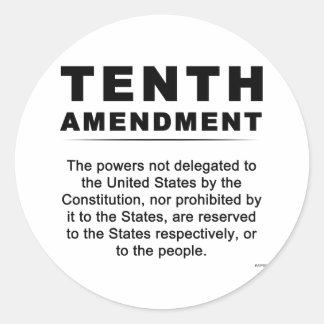 Tenth Amendment Classic Round Sticker