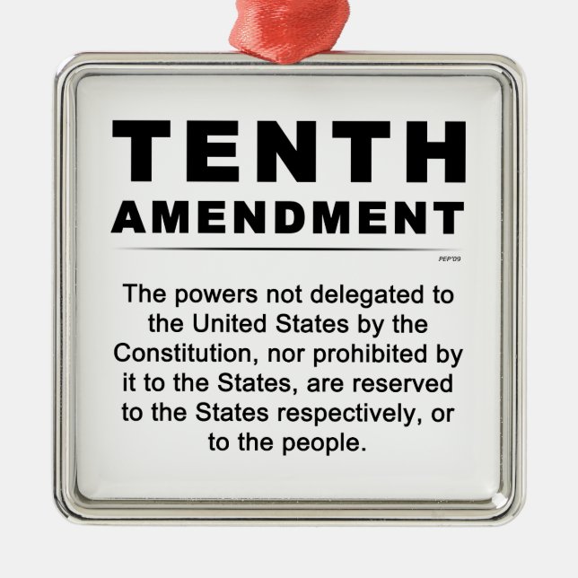 Tenth Amendment Metal Ornament (Front)