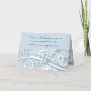 Tenth Anniversary of Loss of Husband Blue Swirls Card