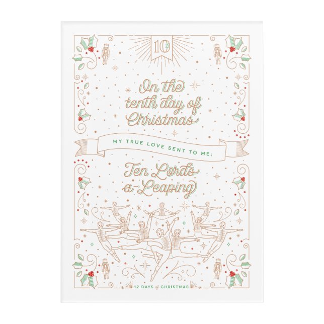 Tenth Day of Christmas 10x14 Acrylic Print (Front)