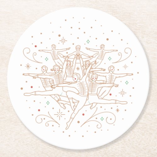Tenth Day of Christmas Paper Coasters  White