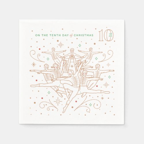 Tenth Day of Christmas Party Paper Napkins