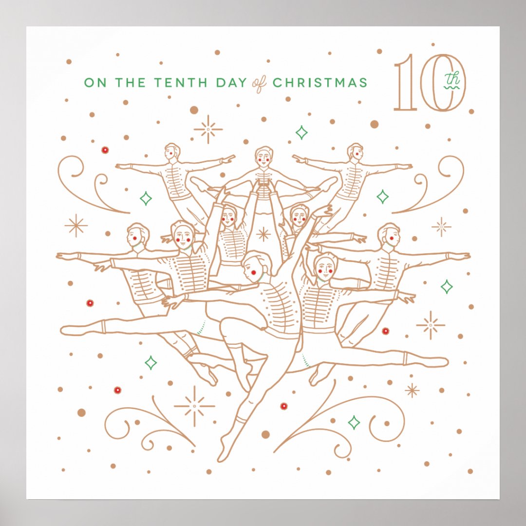 Tenth Day of Christmas Poster 24x24 | Zazzle