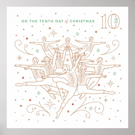 Tenth Day of Christmas Poster 24x24 | Zazzle.com