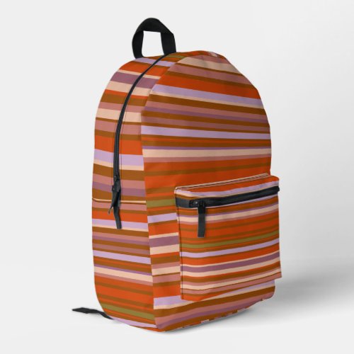 Tenues Varicolored Fashionable Horizontal Lines Printed Backpack