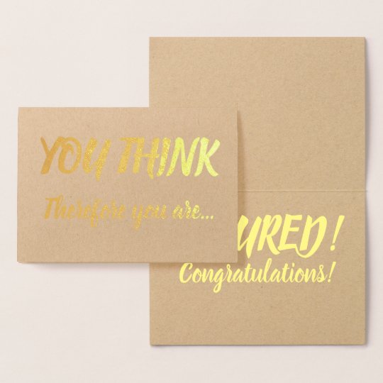 Tenure Congratulations Gold Foil Brush You Think Foil Card | Zazzle.com