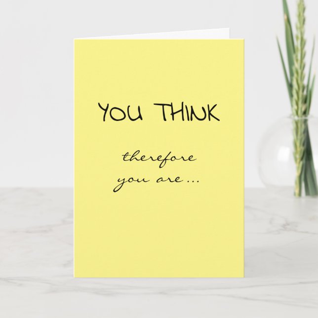 Tenure Congratulations (I Think Therefore I Am) Card (Front)