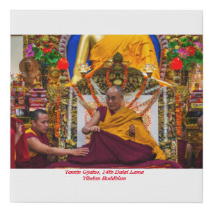 Tenzin Gyatso, 14th Dalai Lama - Tibetan Buddhism Faux Canvas Print