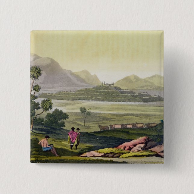 Teocalli, the Great Temple at Tenochtitlan, Mexico Button (Front)