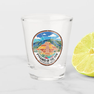 Teotihuacan Pyramid of the Sun Mexico Shot Glass