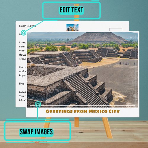 Teotihuacan Pyramids in Mexico City Postcard