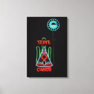 Tepee Curios Neon Sign, Tucumcari, New Mexico Canvas Print
