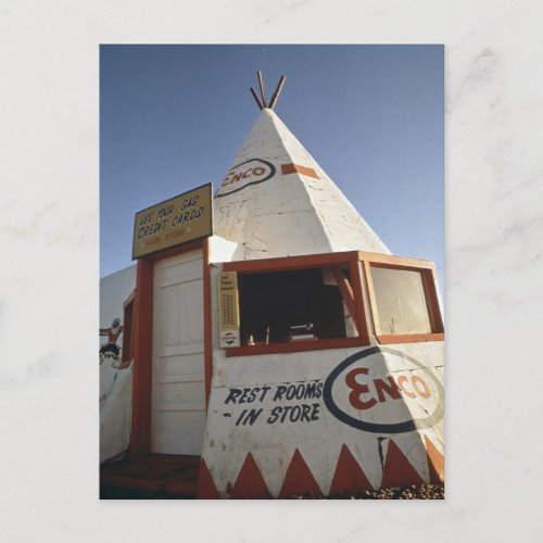 TEPEE GAS STATION ON ROUTE 66 TRAVEL POSTCARD
