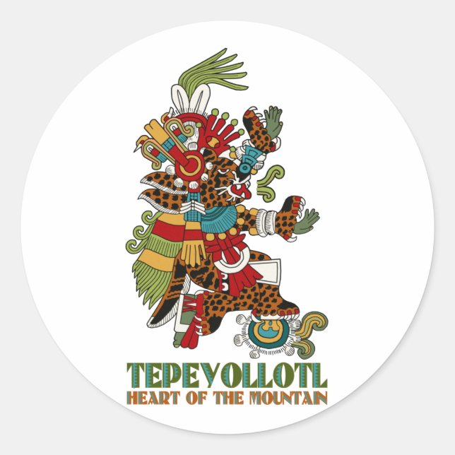 Tepeyollotl Classic Round Sticker (Front)